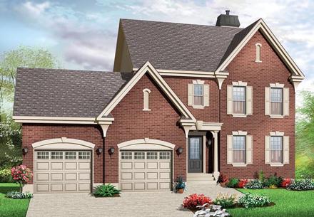 Colonial Traditional Elevation of Plan 76279