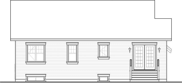 Cape Cod Craftsman Rear Elevation of Plan 76282