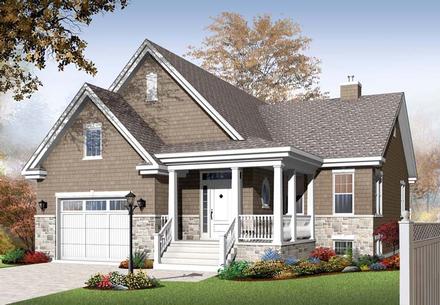 Country Craftsman Elevation of Plan 76286
