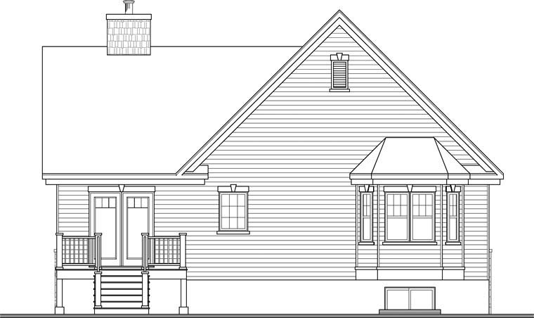 Country Craftsman Rear Elevation of Plan 76286