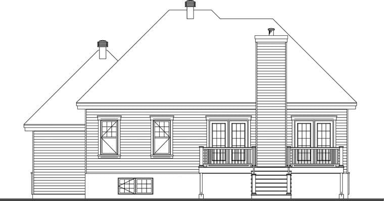 Country Rear Elevation of Plan 76287