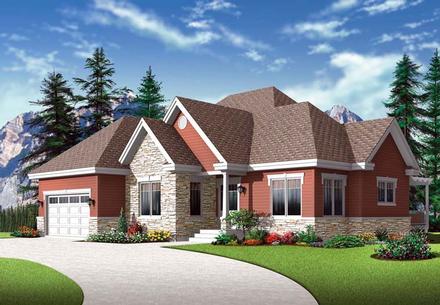 Cottage European Elevation of Plan 76288