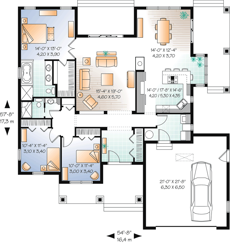 Country Craftsman Level One of Plan 76289