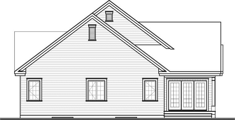 Country Craftsman Rear Elevation of Plan 76290