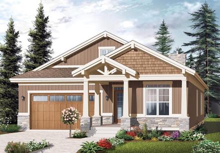 Country Craftsman Elevation of Plan 76292