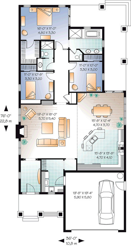 House Plan 76293 First Level Plan