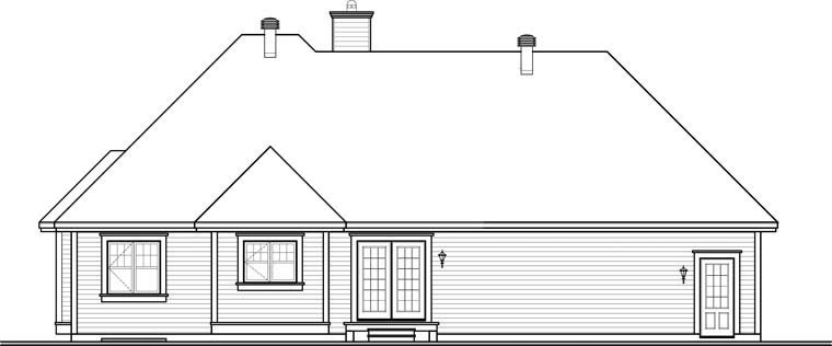 Country Rear Elevation of Plan 76294