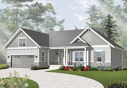 Country Craftsman Elevation of Plan 76295