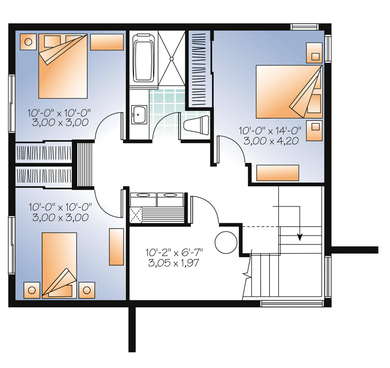 Contemporary Modern Lower Level of Plan 76298