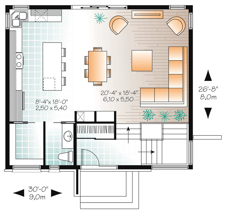 Contemporary Modern Level One of Plan 76298