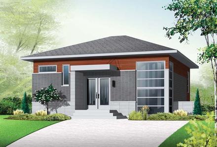 Contemporary Modern Elevation of Plan 76298