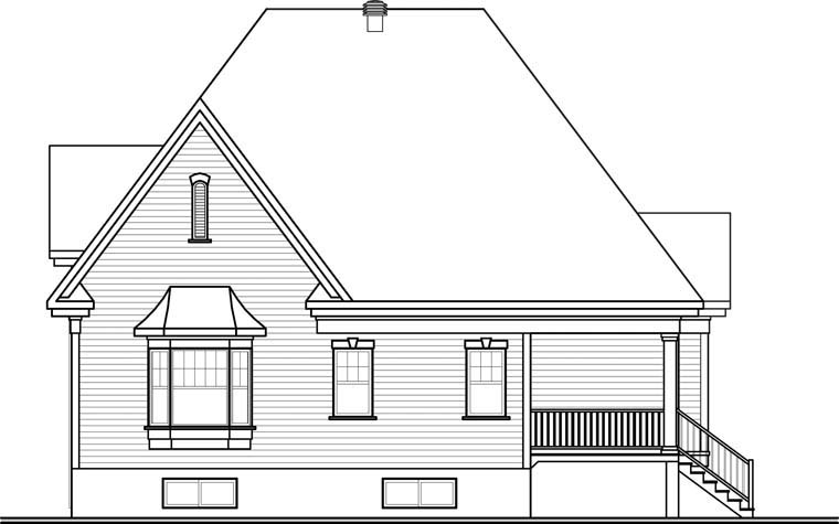 European Rear Elevation of Plan 76303