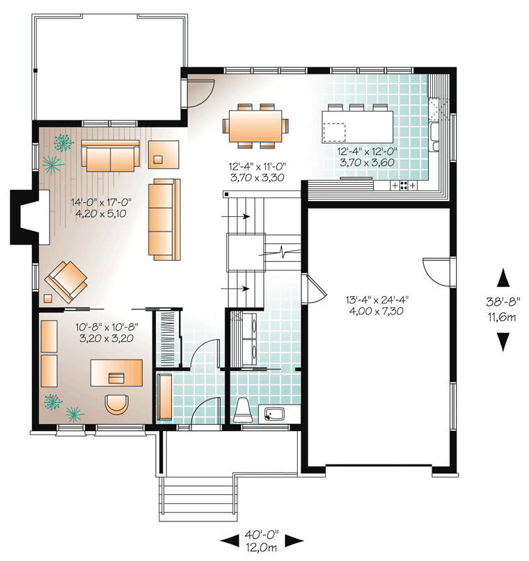 Contemporary Modern Level One of Plan 76307