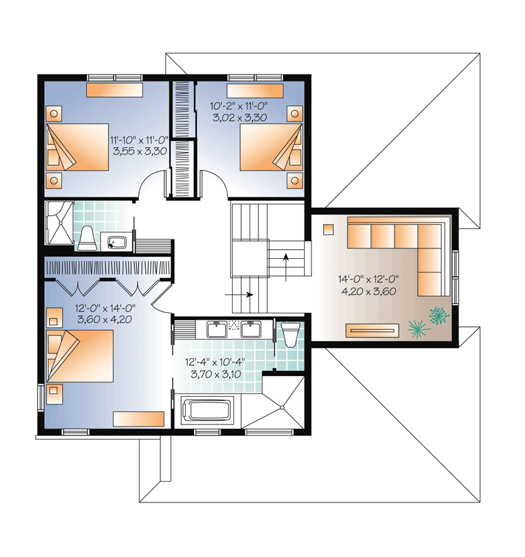 Contemporary Modern Level Two of Plan 76307