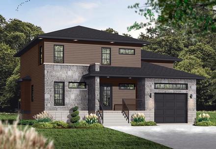 Contemporary Modern Elevation of Plan 76307