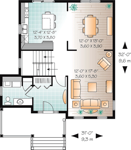 House Plan 76312 First Level Plan