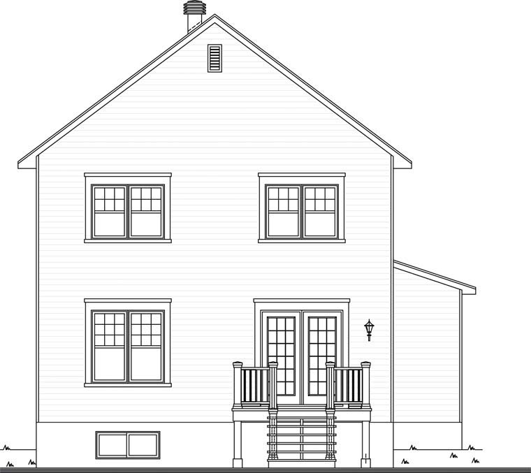 Country Rear Elevation of Plan 76312