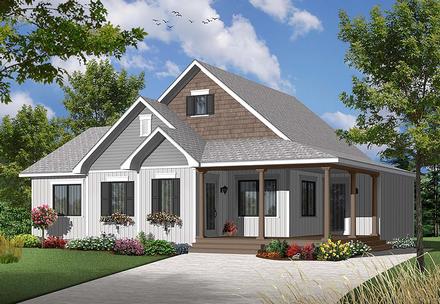 Cape Cod Country Elevation of Plan 76313