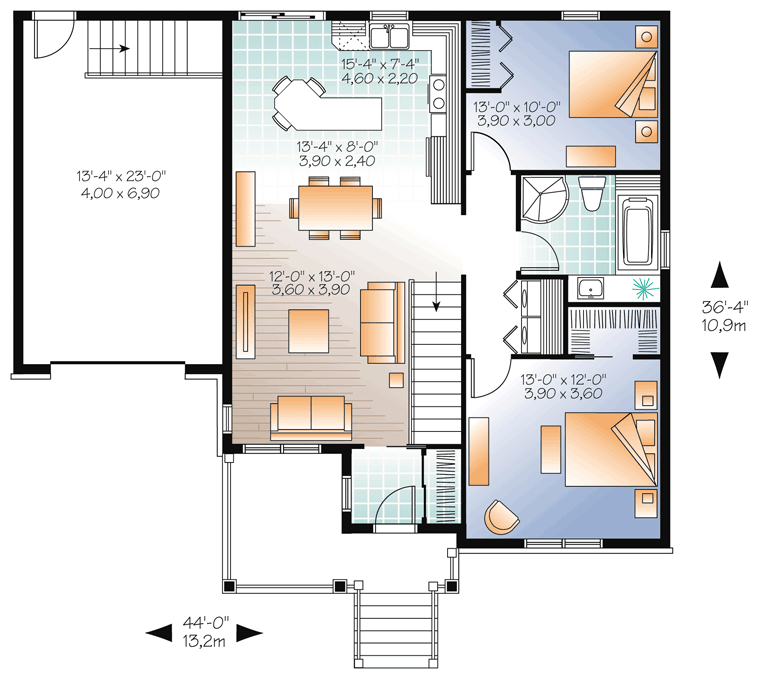 Country Craftsman Level One of Plan 76314