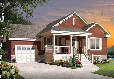 Country Craftsman Elevation of Plan 76314
