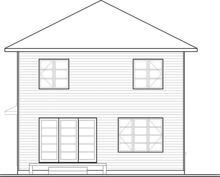 Contemporary Modern Rear Elevation of Plan 76316