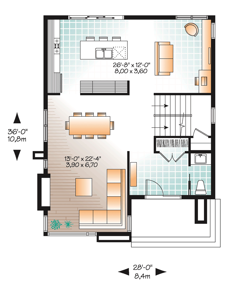 Contemporary Modern Level One of Plan 76317
