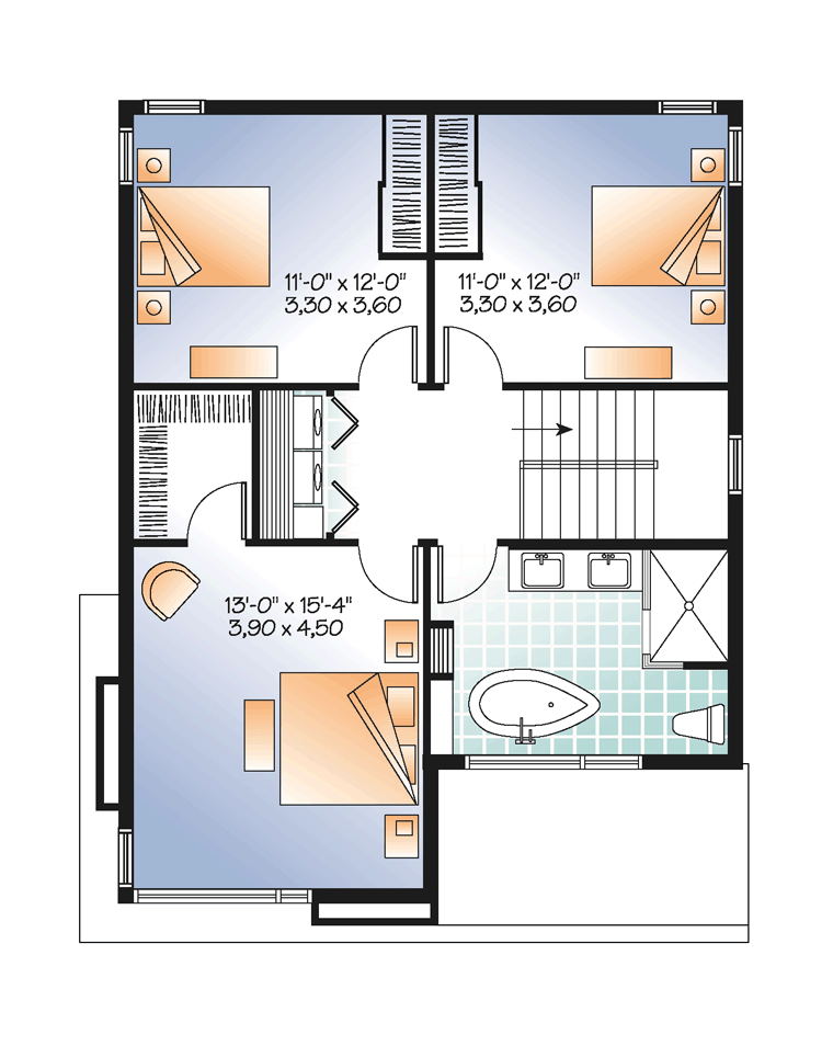 Contemporary Modern Level Two of Plan 76317