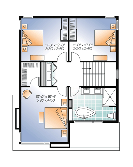 House Plan 76317 Second Level Plan