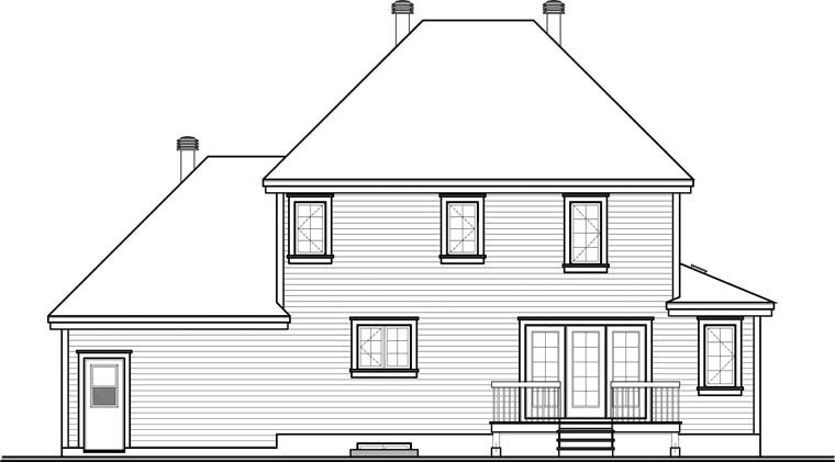 Country Rear Elevation of Plan 76318