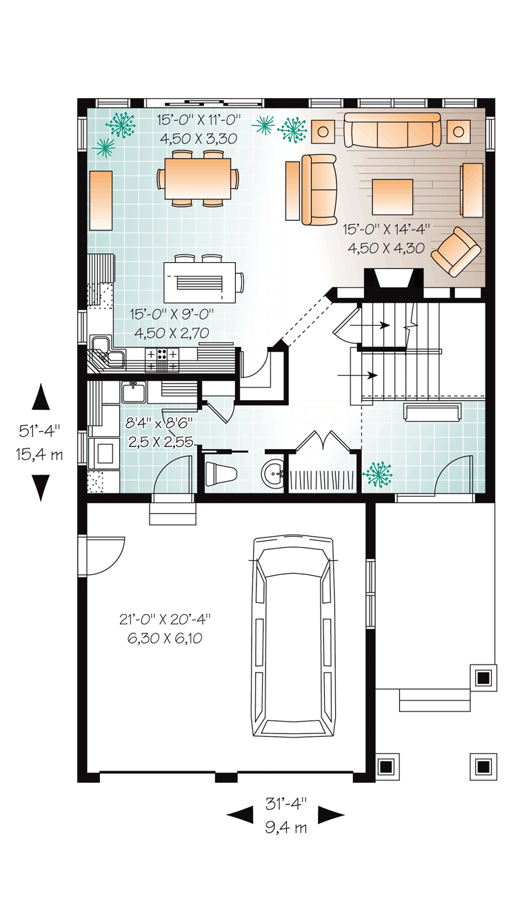 Country Craftsman Level One of Plan 76328