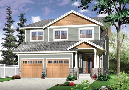 Country Craftsman Elevation of Plan 76328