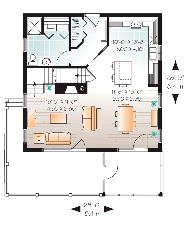 Cottage Level One of Plan 76331