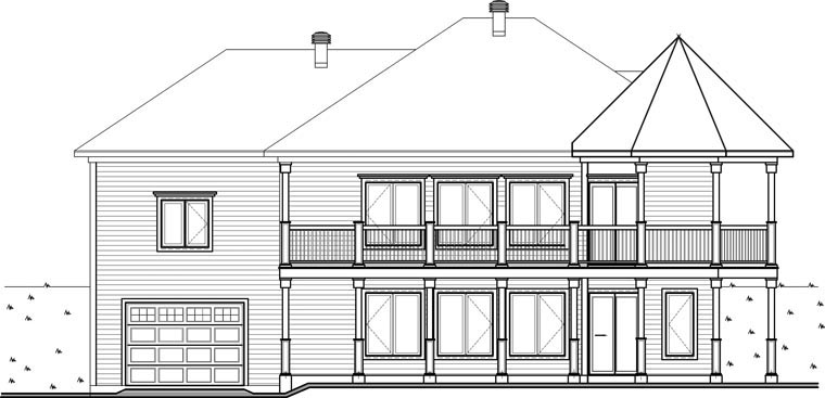 Cottage Country Rear Elevation of Plan 76332