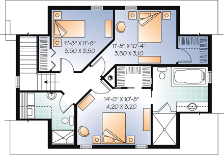 House Plan 76333 Second Level Plan