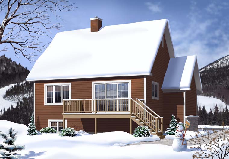 Cottage Craftsman Rear Elevation of Plan 76338