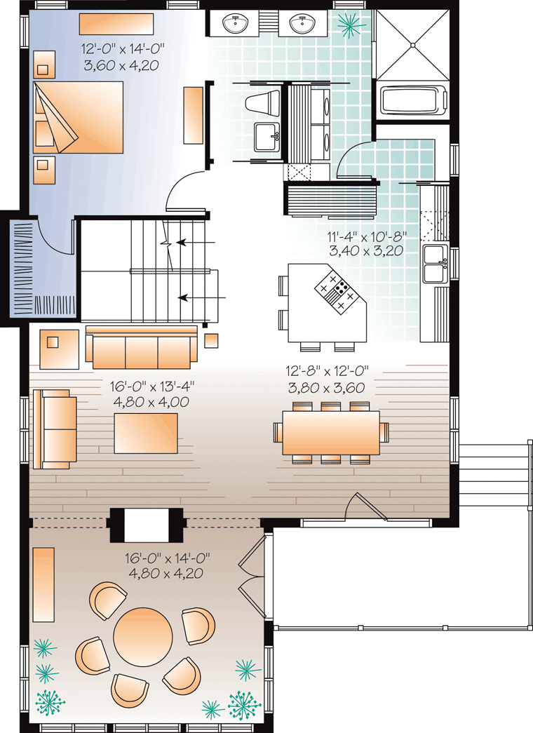 Country Craftsman Level One of Plan 76341