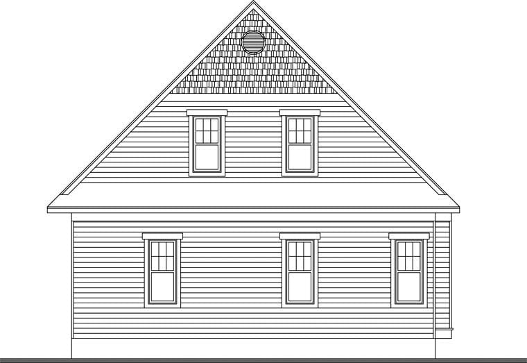 Country Craftsman Rear Elevation of Plan 76341