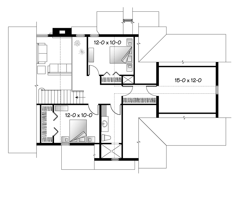 Cottage Craftsman Level Two of Plan 76342