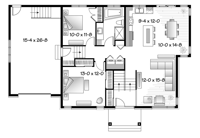 Contemporary Level One of Plan 76343