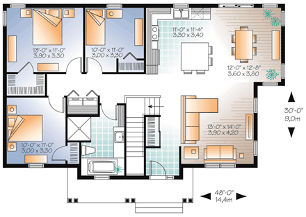 House Plan 76344 First Level Plan