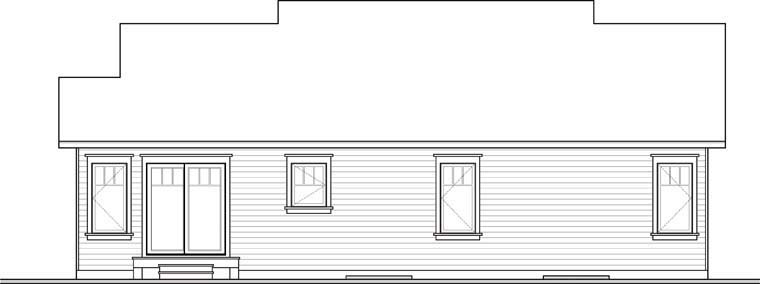 Country Rear Elevation of Plan 76344