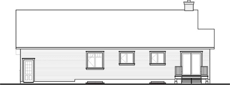 Country Craftsman Rear Elevation of Plan 76345