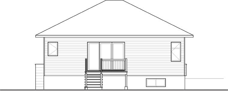 Contemporary Modern Rear Elevation of Plan 76346