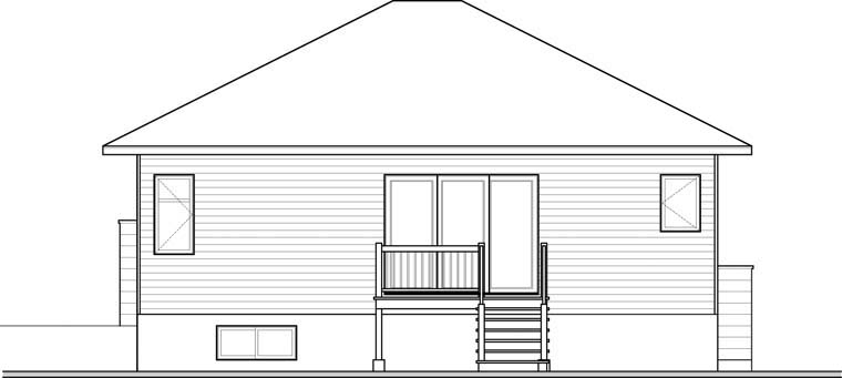 Contemporary Rear Elevation of Plan 76347