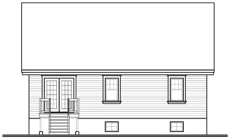 Country Rear Elevation of Plan 76348