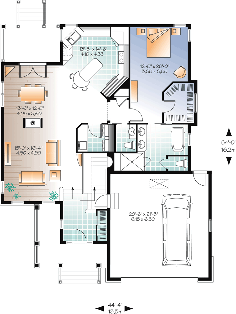 Country Craftsman Level One of Plan 76349