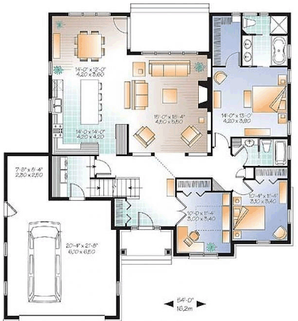 Country Craftsman Level One of Plan 76350