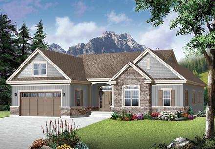 Country Craftsman Elevation of Plan 76350