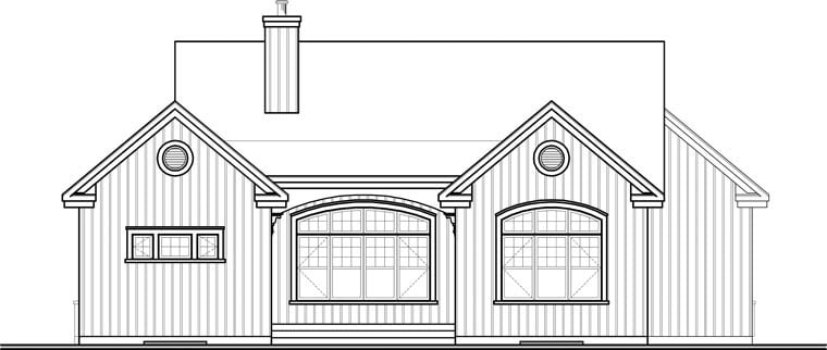 Country Craftsman Rear Elevation of Plan 76350