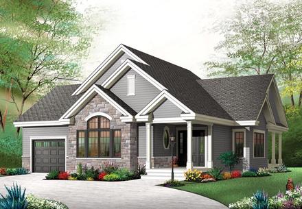 Country Craftsman Elevation of Plan 76351